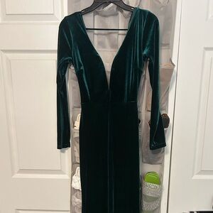 Velvet emerald green gown